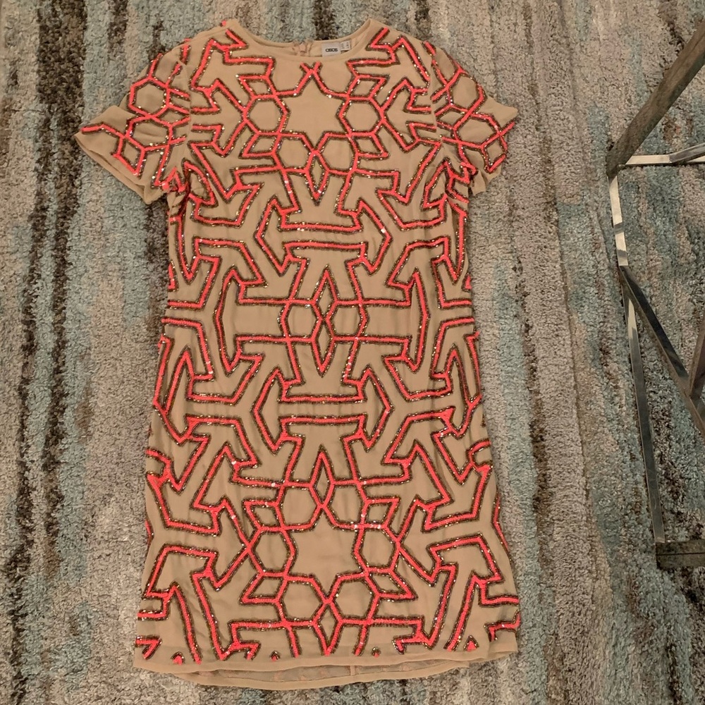ASOS Sequin Lattice Shift Dress